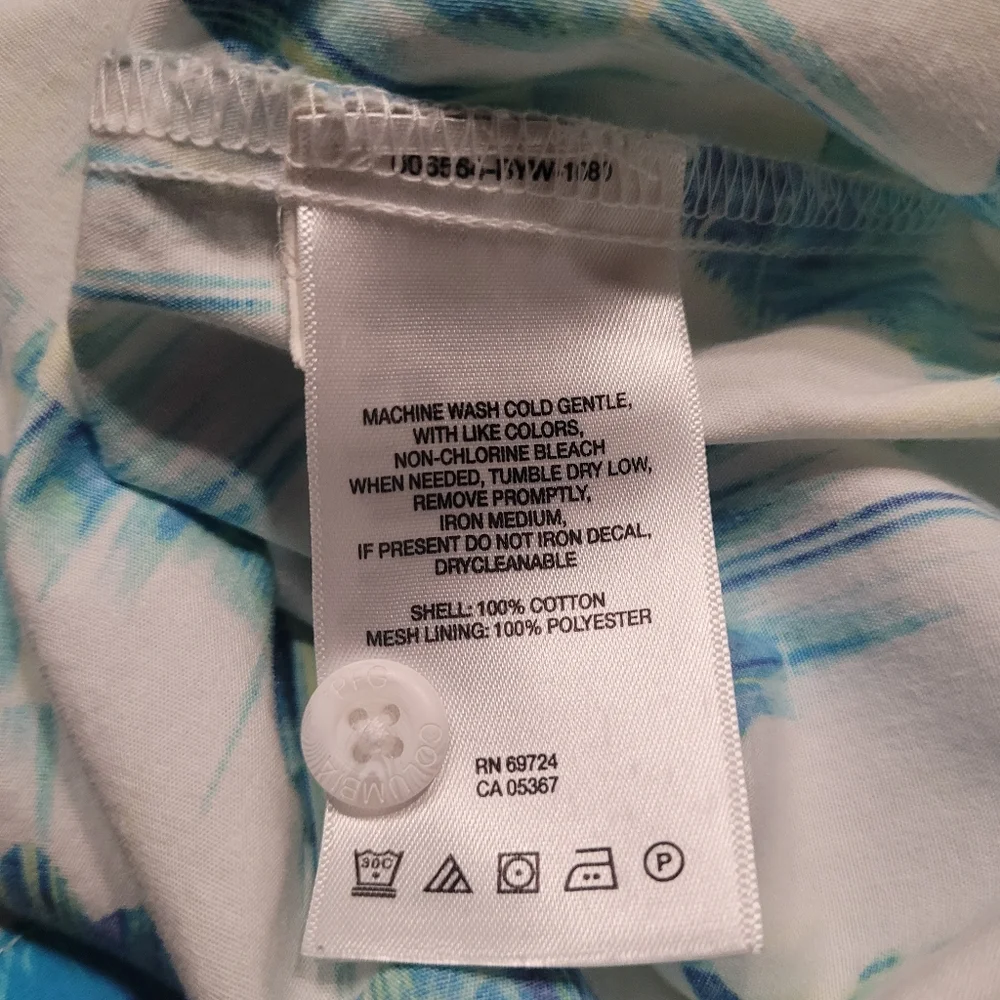 Columbia Performance Fishing Gear Short-sleeve Btn-dwn Shirt Sz Small White Blue - Picture 5 of 6